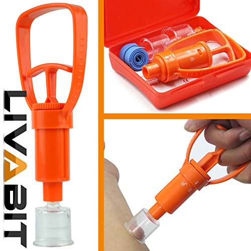 Livabit Snake Bite Kit, Bee Sting Kit, Emergency First Aid Venom Extractor Suction Pump For Camping, Hiking And Backpacking #TOP4