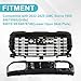 JZPARTFIT Bumper Upper Grille & Front Lower Open Skid Plate Valance Compatible with 2022-2025 GMC Sierra 1500 Denali/Ultimate Gloss Black Grill W/Camera Hole Set 84878065 84878749