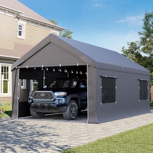 Bezseller 10x20 FT Heavy Duty Carport Canopy with Removable Sidewalls, Portable Garage Tent with...