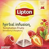 Sin cafeína Lipton Pirámide Infusión Temptation de Frambuesas y Fresas - 20 bolsitas