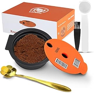 Tassimo Reusable Pods, Reusable Tassimo Pods for Bosch Tassimo Machine, Reusable Coffee Pods Tassimo with Slicone Lid 180ml Readable Barcode, Tassimo Refillable Pods