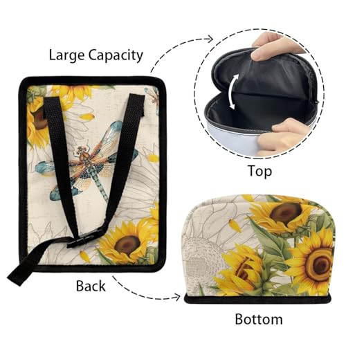 Image of Car Trash Bin Collapsible Cars Organizers and Storage for Front Seat Multipurpose Trash Bag Automotive Garbage Can Cars Accessories Interior Car Organizer, Dragonfly Sunflower