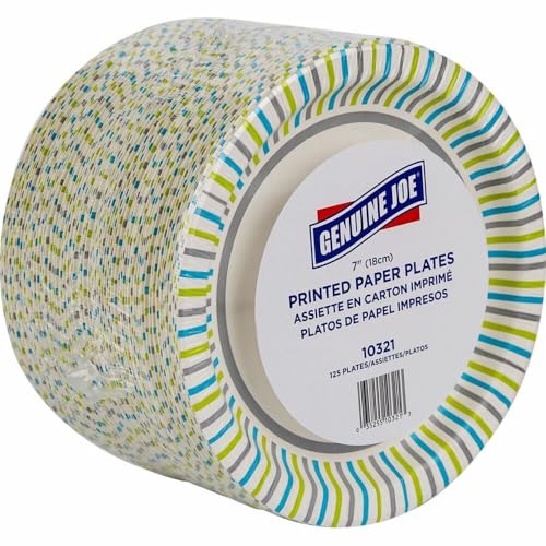 Genuine Joe Printed Paper Plates 7 (Pack of 125)