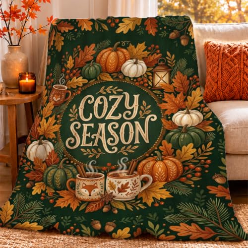 Manta de calabazas cobija mullida decorativa cama sofá 60x80 verde 5