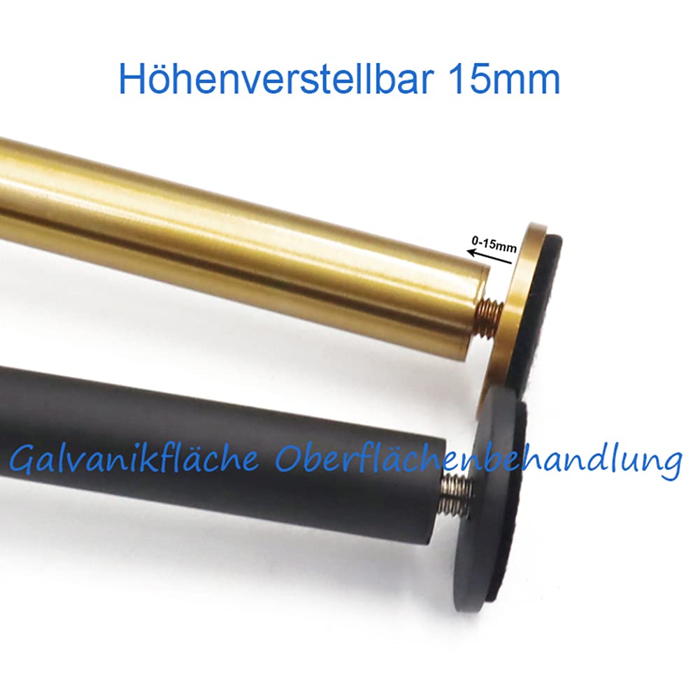 Genérico Pies para Muebles Patas Ajustables de Acero Inoxidable para Gabinetes Bases Sofás Mesas de Centro Y Mesas con Tornillos 8-32 cm 4 Unidades de Metal (16 cm Plateado)