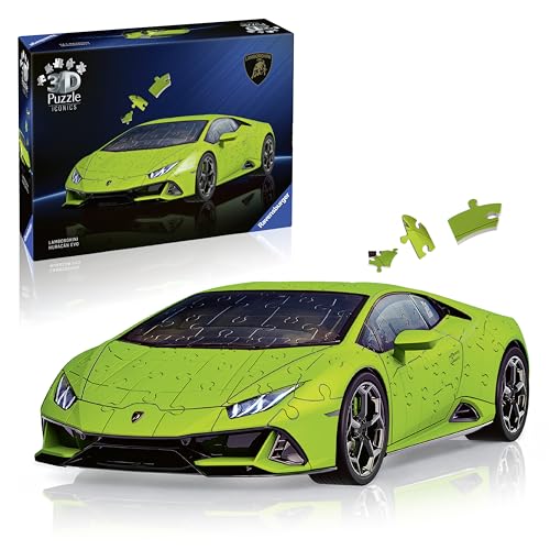 Ravensburger 3D Puzzle Iconics: 12008037 Lamborghini Huracán EVO - Eine Sportwagen Ikone als detailgetreues Modellauto im Maßstab 1:18