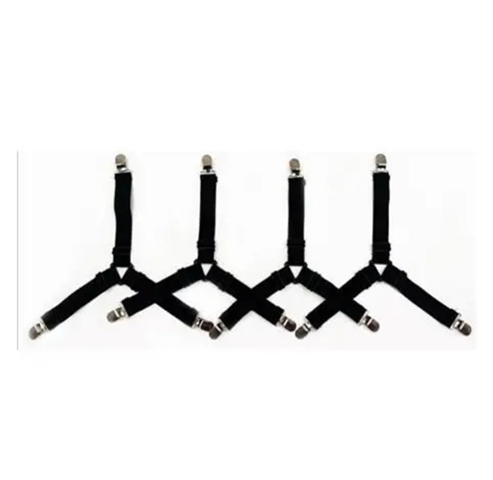 PFMSAAF bed sheet clips 4Pcs/lot Bed Sheet Fasteners Holder Gadgets for Organizer Mattress Cover Clip For Home Elastic Straps Adjustable Clips for bed(Black4pcs)