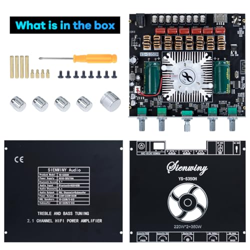 Image of Hosyond YS-S350H TPA3251 2.1 Channel Bluetooth Amplifier 220Wx2 + 350W Subwoofer Audio Receiver Class D Amp Board with Bass Treble Control for Home Theater DIY Speakers