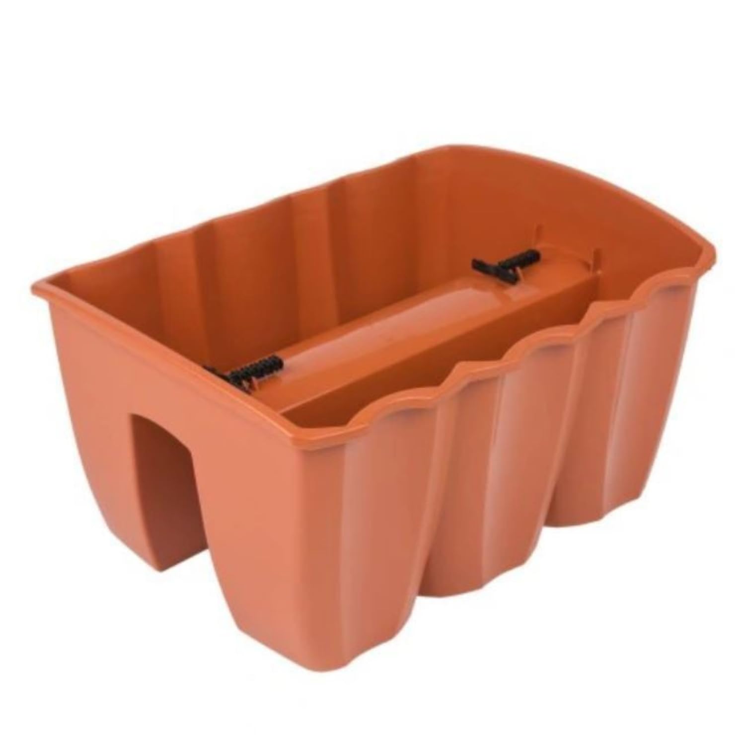 B2C Flower Railing Flowerpot Tunner for hanging on fences, bacones, rails Home Decor Moder Space Saving (Terracotta, Medium)