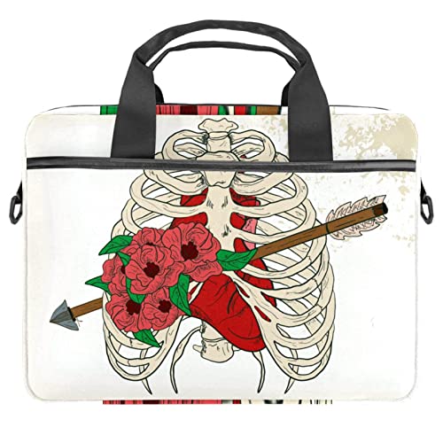 Sac à bandoulière pour ordinateur portable 13 à 14.5 pouces Bone Arrow floral