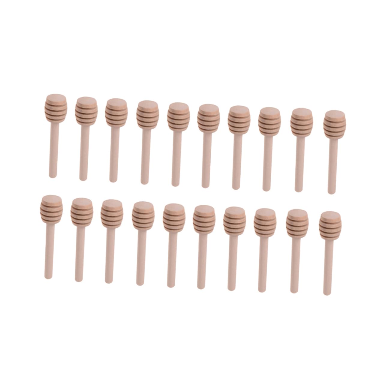 CIYODO 20pcs Wooden Honey Dipper Honey Server Mini Honey Mini Whisk Honey Pot Wand Honey Mixer Honey Serving Dipper Honey Stirrer Honey Spoon Dipper Honey Mixing Sticks Honey Ladle