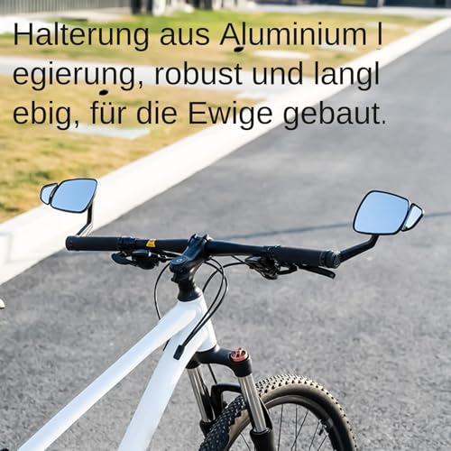 Espejo de bicicleta 360 grados con lente clara de aleación de aluminio resistente a impactos 6