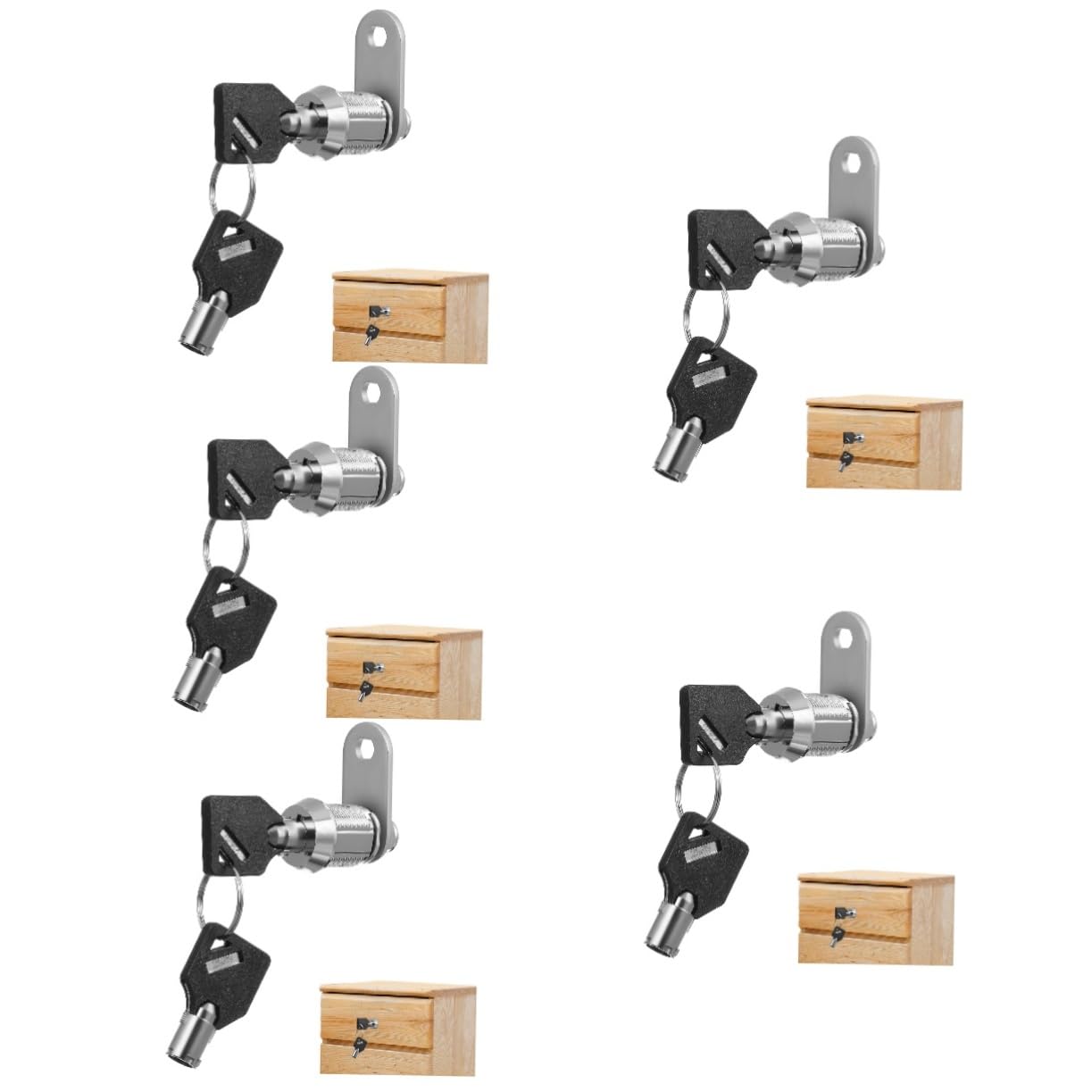 NUOBESTY 5 Pezzi Cerradura per Cassettiera e Scatola Serratura Sicurezza con Chiavi per Armadietti Macchine Altri