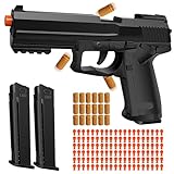 Tcxomino Automatic Shell Ejecting Toy Gun for Age 8-13+ Years Old Boys, Fidget & Shooting Game, Realistic Toy Pistol with 120 Soft Bullets, 18 Shells & 2 Magazines, Ideal Gift for Kids Adults (Black)