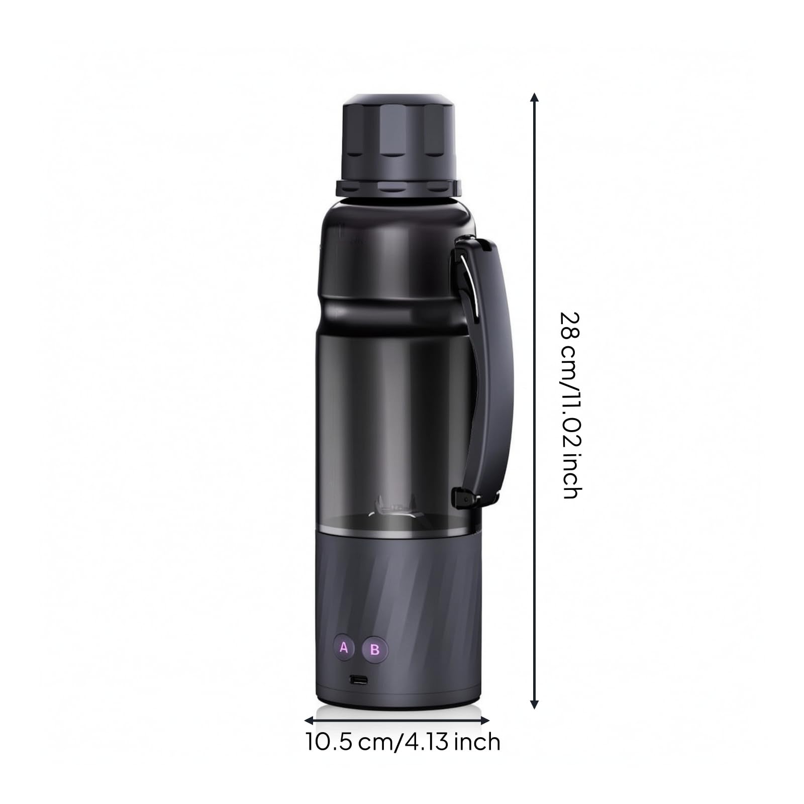 Amagogo Frullatore Portatile Frullatore Personale Mixer Elettrico Mini Frullatore Bicchiere da Succhi Ricaricabile con Coperchio Sicuro E Accessorio, Nero