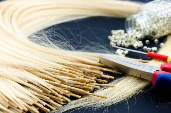 Miniatura 8 de NOEYUN 1000 cuentas de microanillo de 0.197 pulgadas, sin silicona, con tornillo interior para extensiones de cabello humano con plumas I Tip Stick