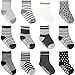 Ateid Bébé Tout-petits Chaussettes Antidérapantes Chevilles Socquettes Coton 1-3 Ans Paquet de 12