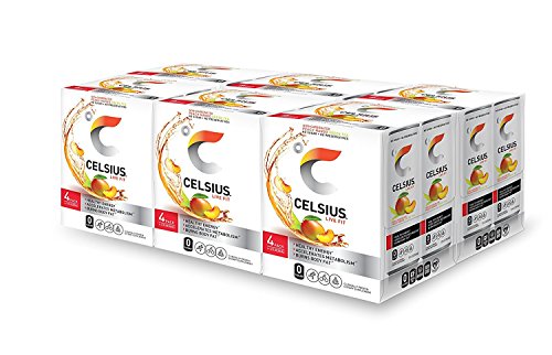 Image of CELSIUS Peach Mango Green Tea, Functional Essential Energy Drink 12 Fl Oz (Pack of 24)