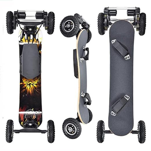 Skateboard électrique tout-terrain Mountain Board de 42 à 50 km de portée de 43 km/h, construction en fibre de verre érable, supporte jusqu'à 150 kg