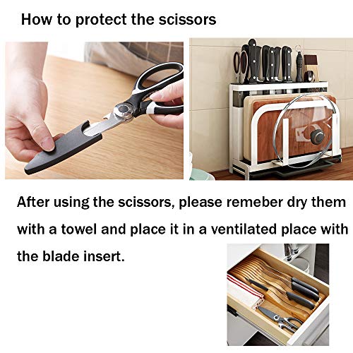 AQwzh Ultra Sharp Premium Heavy Duty Kitchen Shears and 5 in 1 Multi Purpose Scissors black