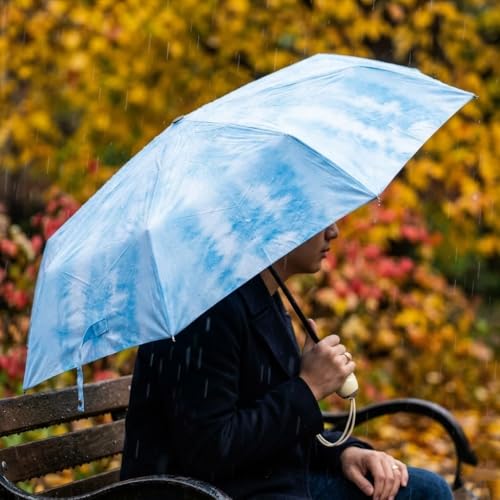 Image of HomeCloud Magic Umbrella Windproof, Sunproof & Rainproof with Sturdy Steel Shaft & Wrist Straps | Secret Blossoms Occur with Water Magic Print | Easy to Hold & Carry | Umbrella for Women, Men & Kids