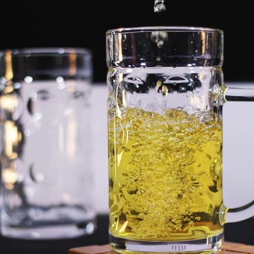 Image of Melbify Beer Mug | 600 ML |Set of 2 | Large BeerMug with Handle | Classic Beer Glasses | Premium | Heavy |Perfect for Beer, Cider,Cocktails,Mocktails | Suitable for Bar,Restuarants,Pub