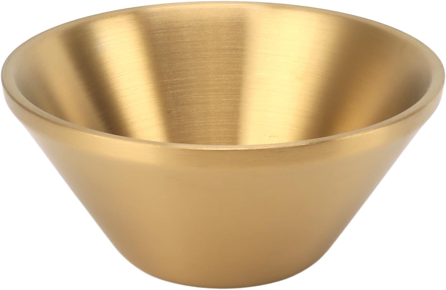 HERCHR Stainless Steel Salad Bowl, Double Layer Metal Round Stylish Salad Mixing Container Thicker Airtight Prepping Bowl for Snacks Rice Noodles Ice Cream (Golden 13cm / 5.1in)