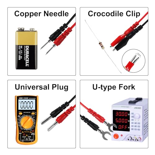 16-in-1 Multimeter Probe Test Leads Kit with Electronical Alligator Clips Probes, Banana Plug, Test Probes, Power Testing Needle for Circuit Connection, Multimeter Automotive