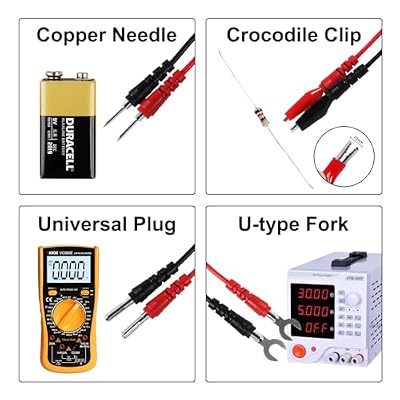 16-in-1 Multimeter Probe Test Leads Kit with Electronical Alligator Clips Probes, Banana Plug, Test Probes, Power Testing Needle for Circuit Connection, Multimeter Automotive