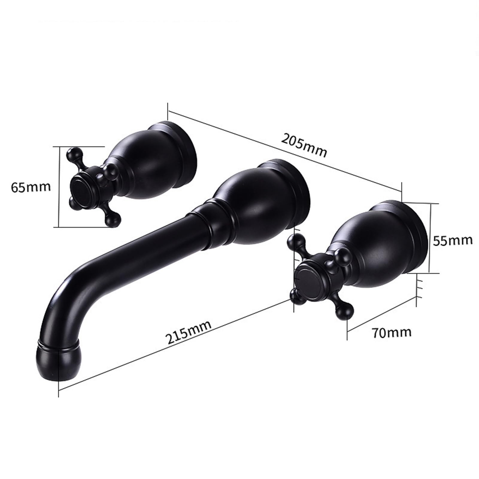 XJTNLB Grifo Lavabo Vintage Antiguo, Grifo Pared Lavabo con Rotación de 360° Griferia Baño Vintage 2 Mandos