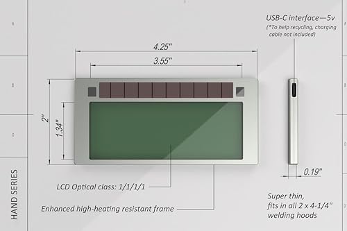 Miniatura 3 de Hand Series 2x4 14 Digital Auto oscurecimiento lente de soldadura, bajo amperios 2A Tig, sombra 9, para cuchara de azúcar y campana de soldadura de