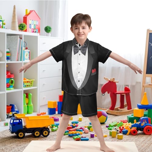 Image of visesunny Little Boys Short Sleeve T-Shirt Beach Shirts for kids children Casual Shorts Set Summer Clothes Outfits