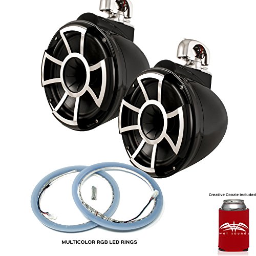 Wet Sounds Rev 10 Swivel Clamp Tower Speakers Ledkitrev10-Rgb Rgb Led Speaker Rings - Black #TOP1
