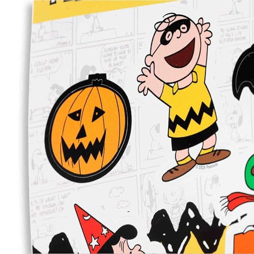 Image of Peanuts Halloween Adhesive Vinyl Decal Pack - Fun Set of Stickers Featuring Charlie Brown, Snoopy and Halloween Designs, 1 Pack (5 Count)