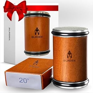 Luxury Rolling Knife Sharpener – Double-Sided Diamond Sharpening Stone, Beech Wood and Stainless Steel, Precision 15°/20° Angle Guide, Ideal for All Kitchen Knives – Elegant Gift Box Included