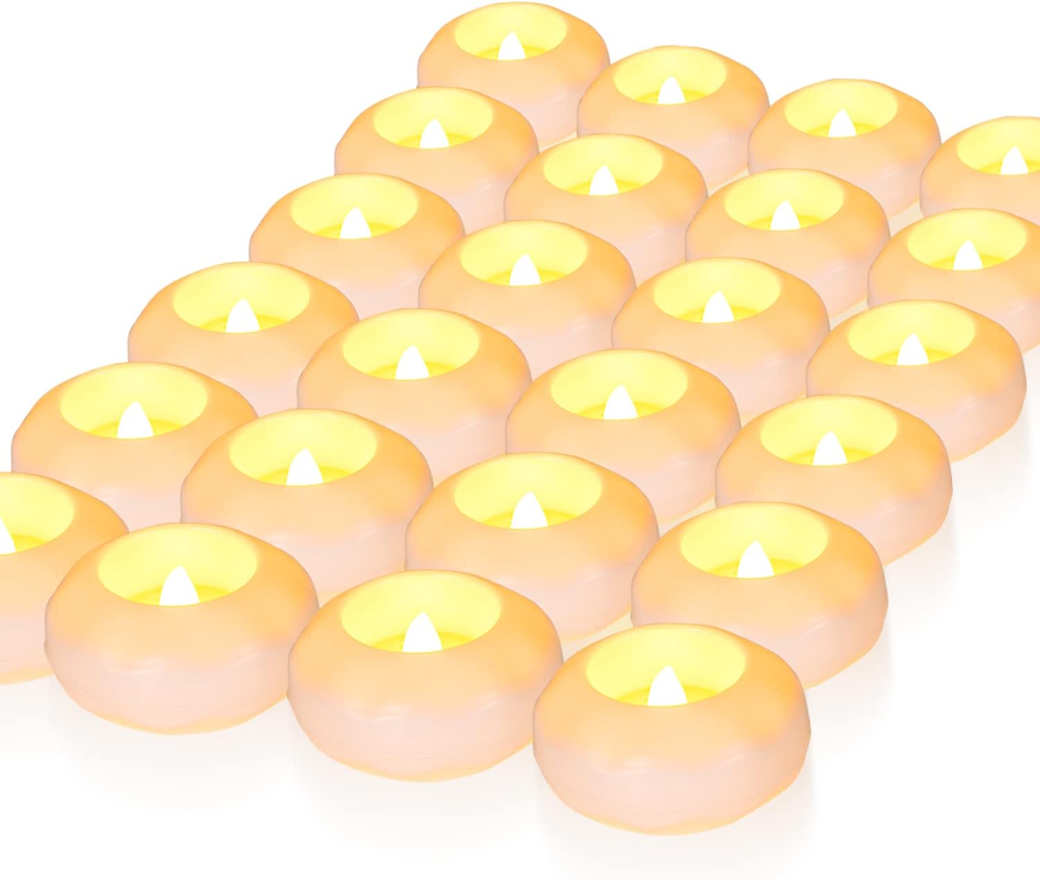 Homemory 24 Pack 100+ Hour Flameless Led Floating Candles, 3” Battery