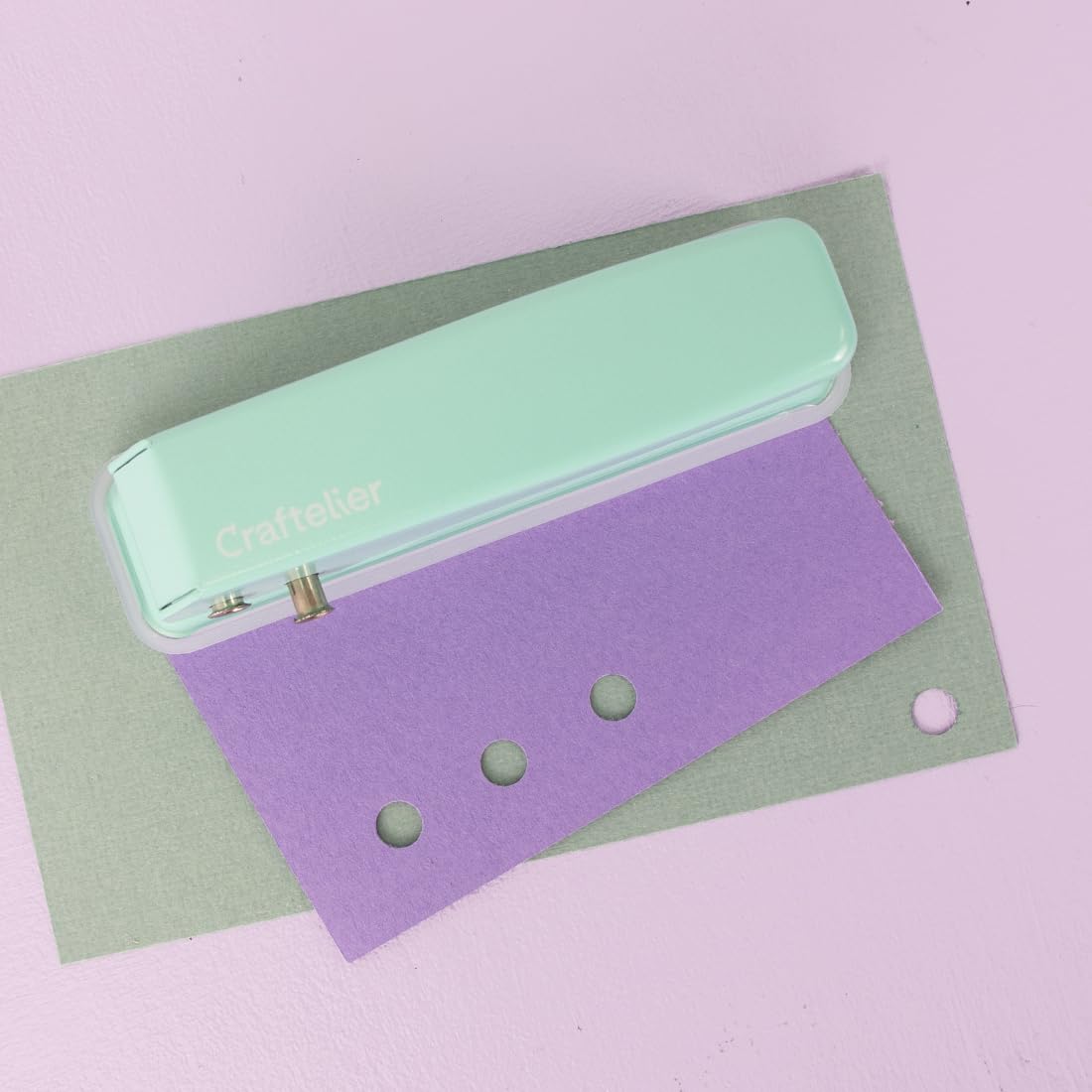 Craftelier - Einloch‑Papierlocher mit Abfallbehälter, Kapazität bis 20 Blatt, Metallstanzer für Karten, Karton und kreative Projekte, für Büro, Zuhause oder Schule