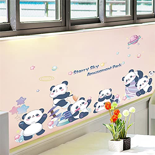 Super Cute Panda Wall Decals Animal Wall Stickers Bedroom Living Room Tv Wall Door Decor Murals (Super Cute Panda) #TOP2