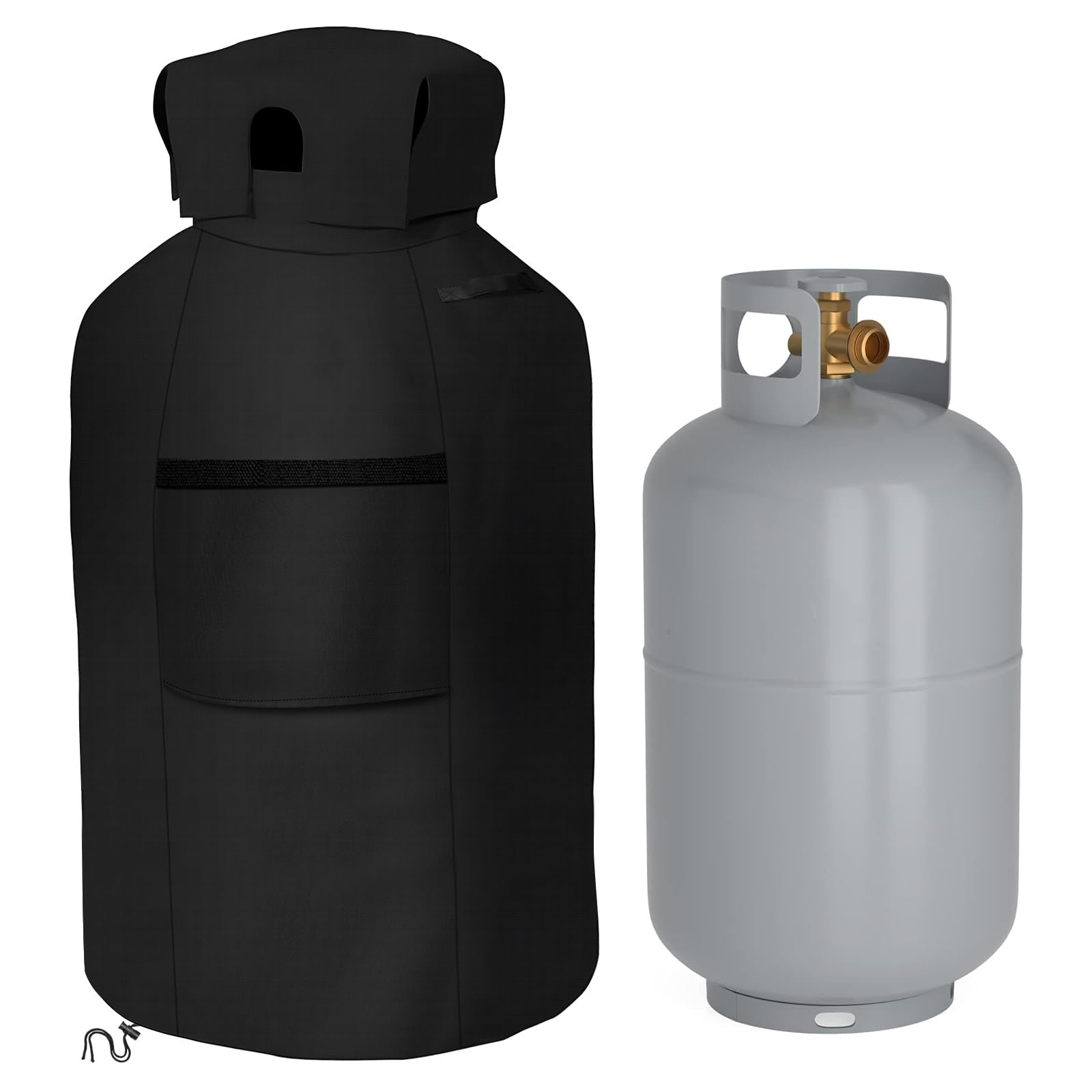 Photo 1 of AKEfit Propane Tank Cover 30lb Gas Tank Cover Outdoor Heavy Duty Waterproof Covers Fits Standard 30 lb Tank Cylinder, 13'' x 24'' Black