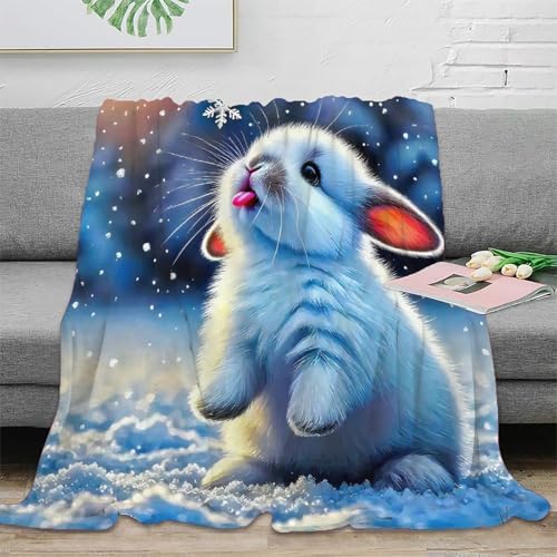 Couverture microfibre lapin plaid chaud jeté de canapé 150x200