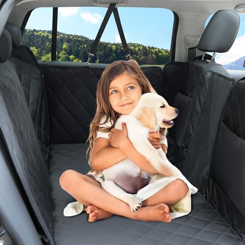 Extensor de asiento trasero para perros, parte inferior dura, extensor de asiento trasero para perros de viaje con capacidad de peso de 500 libras, extensor de malla a prueba de arañazos, hamaca
