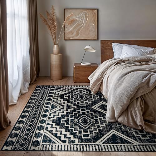 Tapete Rugshop Southwestern Negro y Blanco 5' x 7' miniatura 7