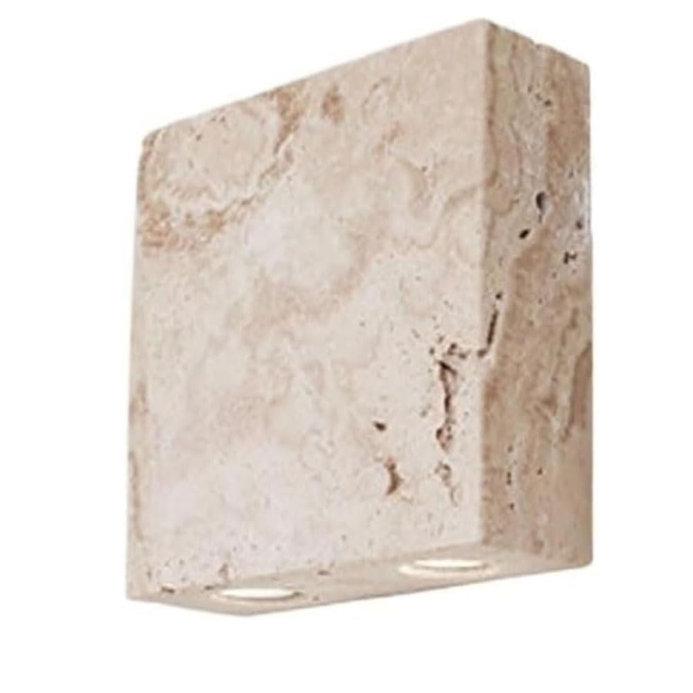Xybzjp Multicolor 5.9In Yellow Travertine Wall Lamp, Modern Minimalist Style Indoor Wall Light, G9 Screw Natural Stone Wall Sconce, Living Room Stair Dressing Table Decorative Lighting Fixtures
