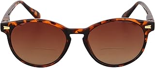 Mass Vision The Brilliance Polarized Bifocal Sunglasses - Round, Full Frame Reading Sunglasses for Women and Men (Tortoise, 1.75)