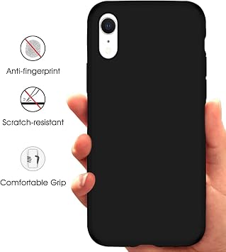Compatible with iPhone XR Case, Ultra Slim Liquid Silicone Gel Rubber Full Body Drop Protection Shockproof Protective Phone Cover for iPhone XR, Black