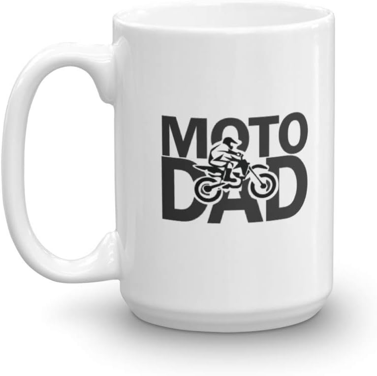 Moto Dad Motorcyclist Dirt Bike Rider Mug for Fathers (15oz)