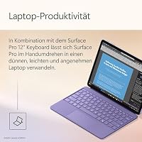 Microsoft Surface Pro | Copilot+ PC | 12” LCD Touchscreen | Snapdragon® X Plus | 16GB RAM | 512GB Speicher | Neuestes Modell | Violett – Ansicht 9