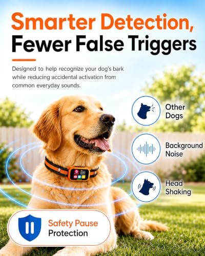 Image of Smart Dog Bark Collar - Anti Barking Device for Large Medium Small Dogs, Stop Excessive Barking & Aggression Behavior, with 5 Modes & 5 Sensitivity, IP67 Waterproof for Indoor /Outdoor Use, Orange
