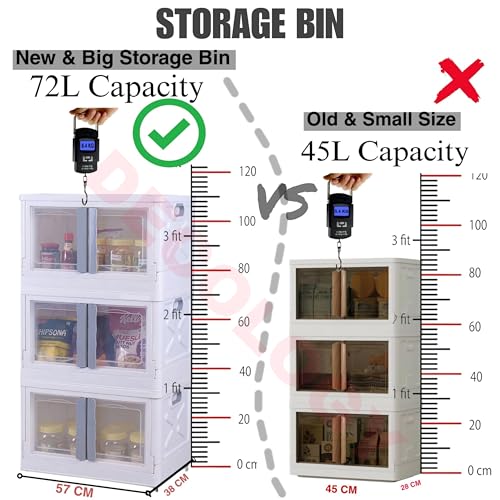Image of DecoLogy Plastic Multipurpose Bookshelf Organiser Rack for Living Room, Kitchen, Bedroom, Office (Cupboard 2 Door : White, 5PCS)