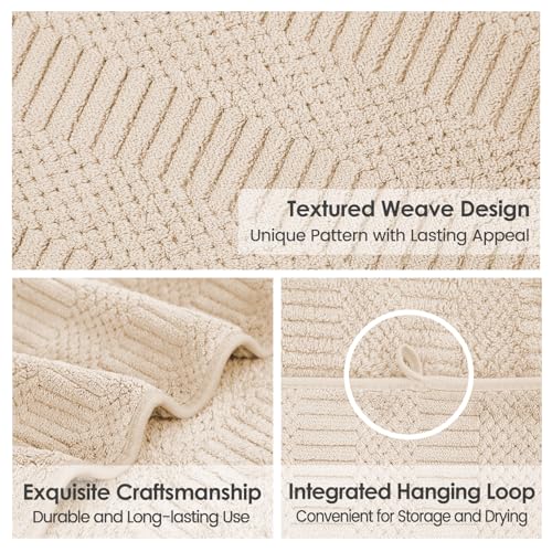Image of JML Microfier Bath Towels Set, Large Microfier Body Towel for Adult, 2 Pack, 30 inch x 60 inch, Oversized, Soft, Super Absorbent, Fast Drying, Use for Suana,Gym,Sport, Fitness, Yoga, Diamond Cross Grid Camel